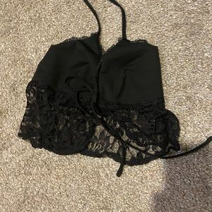 shein front tie and neck tie top